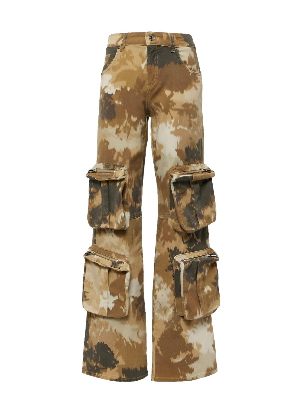 BLUMARINEBrown Camouflage Denim Cargo Pants Size 38EU NWT